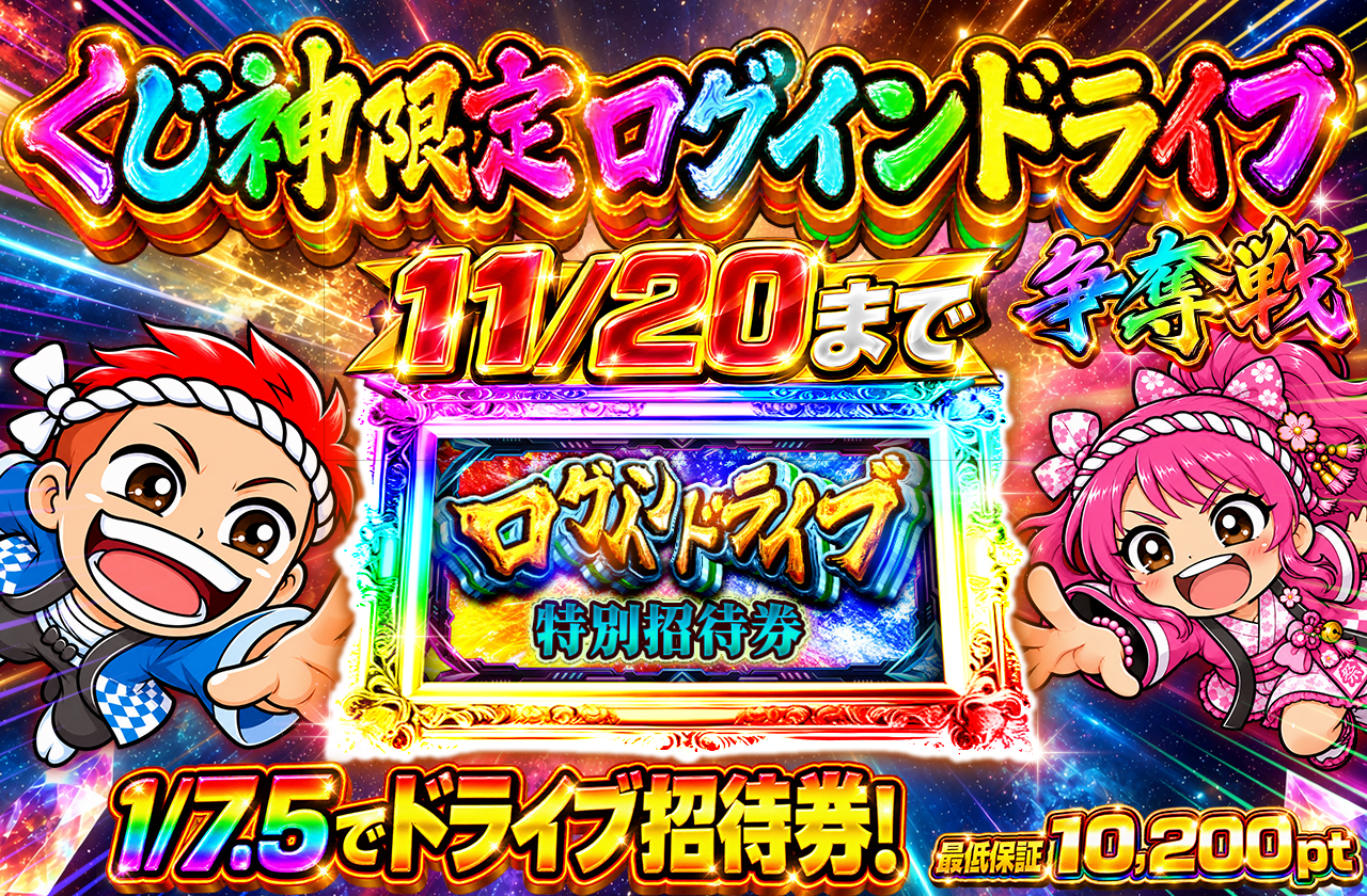 くじ神限定ログインドライブ